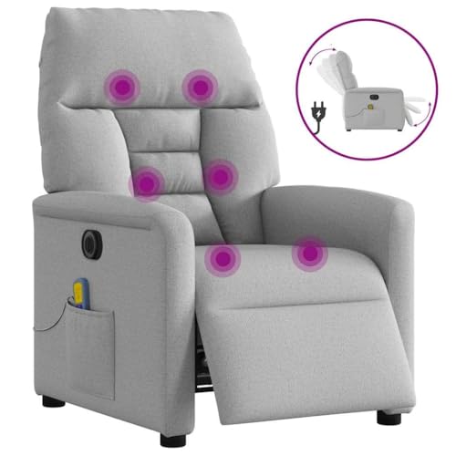 Massagesessel Elektrisch Wolkengrau Stoff Lounge Sessel Chair for Wohnzimmer Balkon Massagesessel Elektrisch Wolkengrau Stoff Lounge Sessel Chair for Wohnzimmer Balkon von CKioict