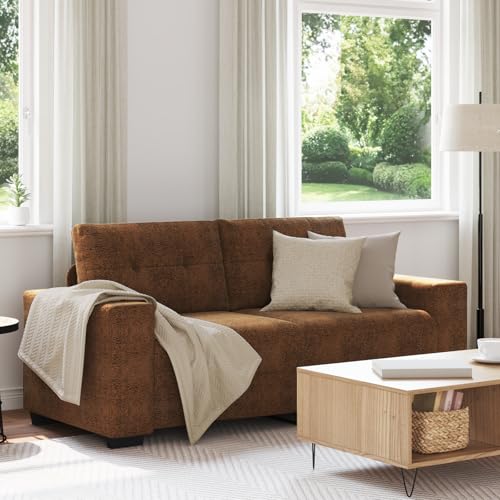 Modernes 3-Sitzer Sofa mit Holzrahmen und braunem Polyesterbezug, bequem für 3 Personen, abnehmbare Kissen, stilvolles Design für Wohnzimmer und Essbereich Modernes 3-Sitzer Sofa mit Holzrahmen und braunem Polyesterbezug, bequem für 3 Personen, abnehmbare Kissen, stilvolles Design für Wohnzimmer und Essbereich von CKioict
