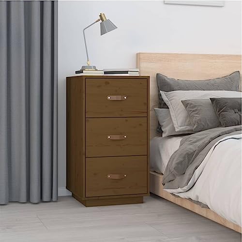 Nachttisch Honigbraun Bedside Table badschrank schmal for Wohnzimmer Schlafzimmer 40x40x75 cm Massivholz Kiefer von CKioict