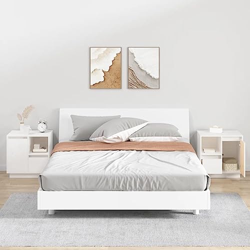 Nachttische 2 STK. Weiß beistelltisch kommode mit schubladen for Schlafzimmer Wohnzimmer 50x34x50 cm Massivholz Kiefer Nachttische 2 STK. Weiß beistelltisch kommode mit schubladen for Schlafzimmer Wohnzimmer 50x34x50 cm Massivholz Kiefer von CKioict