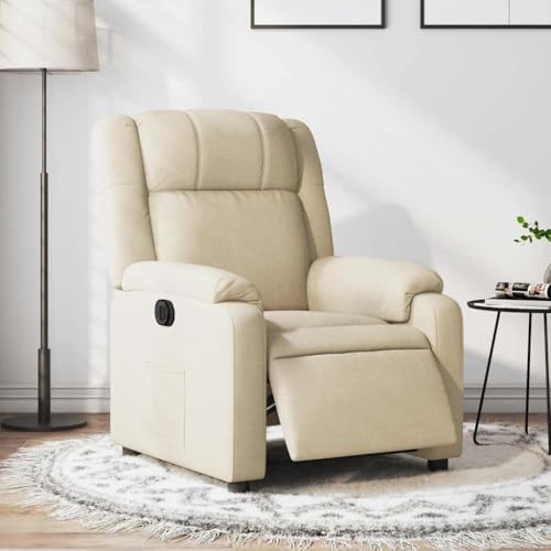 Relaxsessel Elektrisch Creme Stoff fernsehsessel Chair for Balkon Wohnzimmer von CKioict