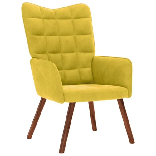 Relaxsessel Gelber Samt ohrensessel mit hocker Chair for Balkon Büro von CKioict