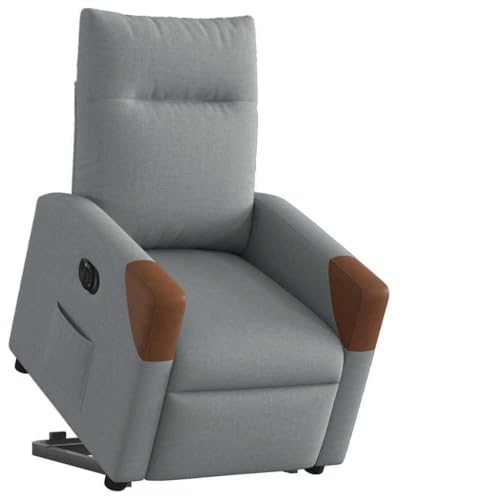 Relaxsessel mit Aufstehhilfe Elektrisch Hellgrau Stoff lesesessel Chair for Büro Schlafzimmer von CKioict