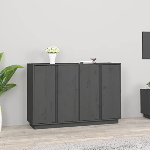 Sideboard Grau Schrank gartenschrank for Wohnzimmer Büro 120x35x80 cm Massivholz Kiefer von CKioict
