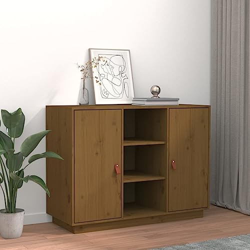 Sideboard Honigbraun gartenschrank Schrank for Büro Schlafzimmer 100x40x75 cm Massivholz Kiefer von CKioict