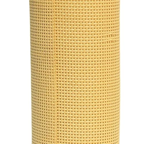 CKryzillix Rattan Rolle,Rattan GartenmöBel Set 40 cm Breite PE-Kunststoff Kariertes Rattan-Gurtband Rolle Rohrgeflecht Blatt for Stuhl Tisch Schrank Möbel Reparaturmaterial(Yellow,40cm x 1.5 Meters) von CKryzillix