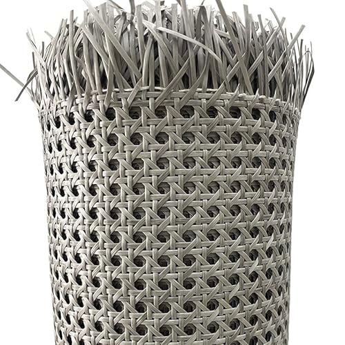 CKryzillix Rattan Rolle,Rattan GartenmöBel Set Kunststoff Rattan Rohr Stuhl Tisch Möbel Reparatur Material Gurtband Rolle Wicker(Grey White 50cm,Length 50cm) von CKryzillix