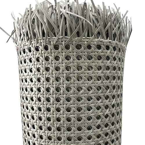 CKryzillix Rattan Rolle,Rattan GartenmöBel Set Kunststoff Rattan Rohr Stuhl Tisch Möbel Reparatur Material Gurtband Rolle Wicker Blatt(Grey White 45cm,Length 1meter) von CKryzillix