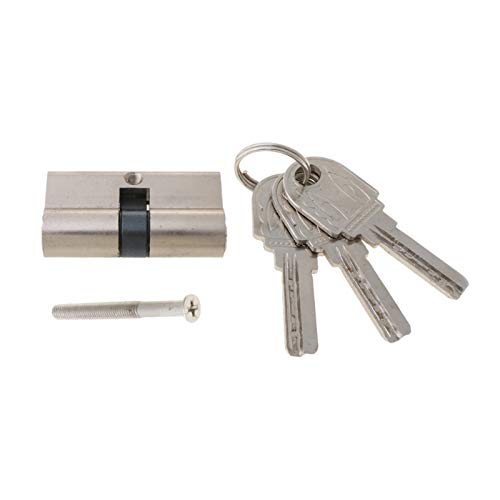CKryzillix Zylinderschloss,Schließzylinder Double Open Lock Door Window Security 60 70 80 90mm Zylinderschlüssel Diebstahlung Anti-Diebstahleingang Messing Türschloss verlängerter Kern(90mm) von CKryzillix