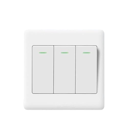 Lichtschalter Unterputz,Wechselschalter 1/2/3/4 Gang Wandschalter 1-Wege-Taste Lichtschalter Panel Ein/Aus-Tasten mit Lampe Wohnaccessoires(3-Gang) von CKryzillix