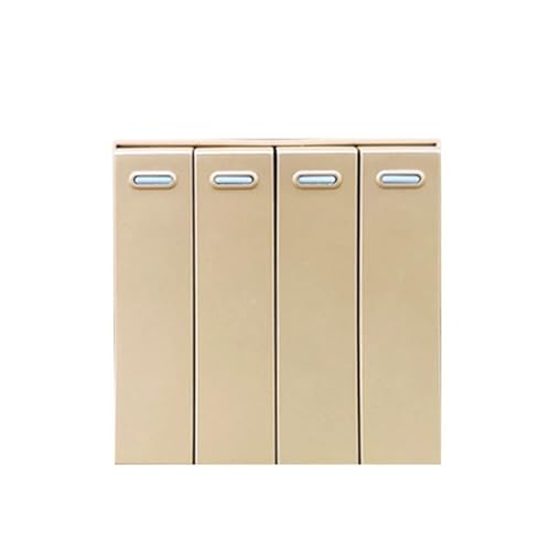 Lichtschalter Unterputz,Wechselschalter 2 stücke Wallpad 4 Gang Reset Schalter Rocker Funktion Push Button Momentary Kontaktieren Glocke Schlüssel for Moduler Nur 52 * 52mm(Gold) von CKryzillix
