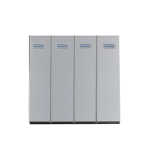 Lichtschalter Unterputz,Wechselschalter 2 stücke Wallpad 4 Gang Reset Schalter Rocker Funktion Push Button Momentary Kontaktieren Glocke Schlüssel for Moduler Nur 52 * 52mm(Gray) von CKryzillix