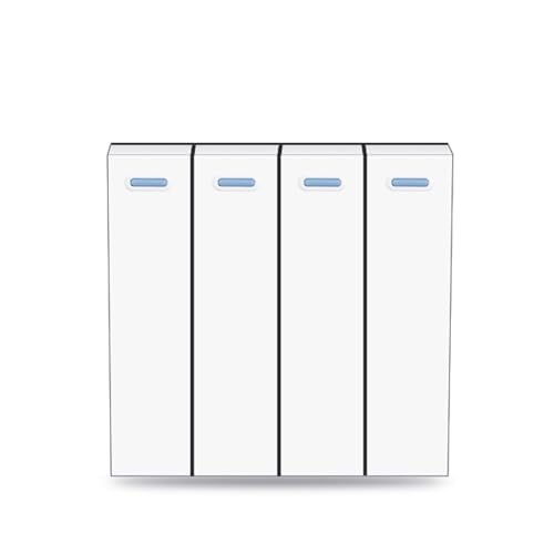 Lichtschalter Unterputz,Wechselschalter 2 stücke Wallpad 4 Gang Reset Schalter Rocker Funktion Push Button Momentary Kontaktieren Glocke Schlüssel for Moduler Nur 52 * 52mm(White) von CKryzillix