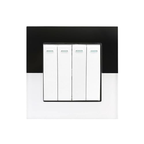 Lichtschalter Unterputz,Wechselschalter 4 Gang Reset Schalter Wallpad Pulse Momentary Kontaktieren Push Button Wand Licht 16A(Black and White) von CKryzillix