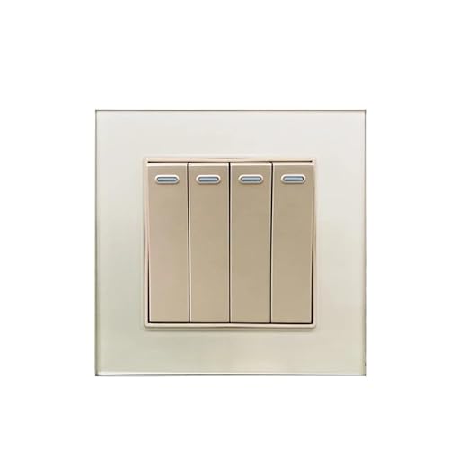 Lichtschalter Unterputz,Wechselschalter 4 Gang Reset Schalter Wallpad Pulse Momentary Kontaktieren Push Button Wand Licht 16A(Gold) von CKryzillix