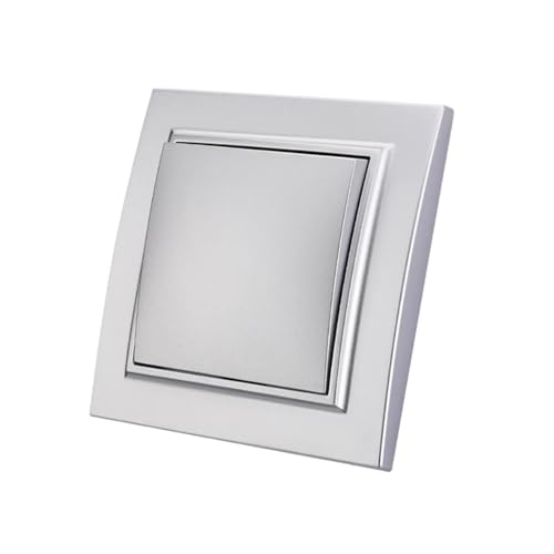 Lichtschalter Unterputz,Wechselschalter Ein/Aus AC Flammhemmend Standard Wand Wippschalter Klassische Taste Licht 1 Gang Weg Spray Kunststoff Panel(Beige) von CKryzillix