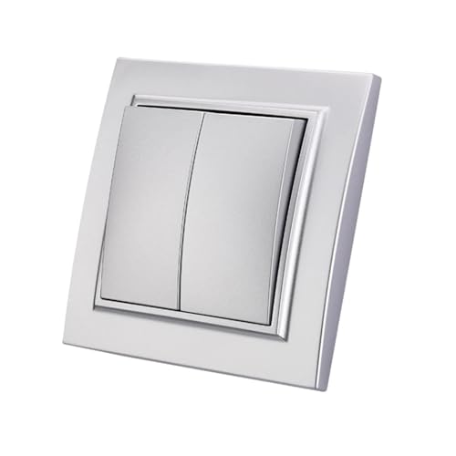 Lichtschalter Unterputz,Wechselschalter Ein/Aus AC Flammhemmend Standard Wand Wippschalter Klassische Taste Licht 1 Gang Weg Spray Kunststoff Panel(Black) von CKryzillix