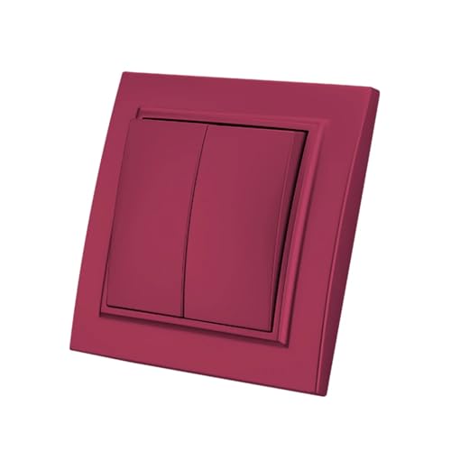 Lichtschalter Unterputz,Wechselschalter Ein/Aus AC Flammhemmend Standard Wand Wippschalter Klassische Taste Licht 1 Gang Weg Spray Kunststoff Panel(Pink) von CKryzillix