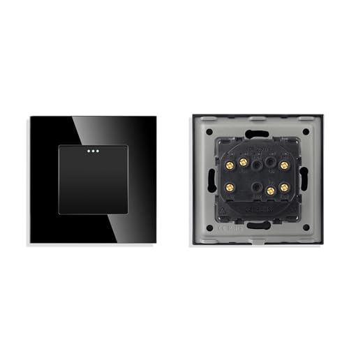 Lichtschalter Unterputz,Wechselschalter Einfacher Stil Kristallglas-Panel Doppel 1 2 3 4 Gang/Wege Wandleuchte Druckknopfschalter 10A(1G3W,Gray) von CKryzillix