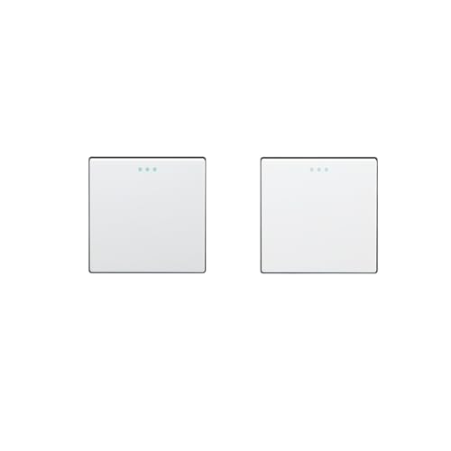 Lichtschalter Unterputz,Wechselschalter Mechanischer Wandlichtschalter-Doppelknopf 1Gang 1Way mit Glasrahmen-Dreifachstromversorgung 250 V(Double 1Gang White) von CKryzillix