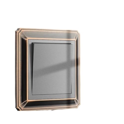 Lichtschalter Unterputz,Wechselschalter Retro Wandleuchte Druckknopfschalter 1-4 Gang 2 Weg Zinklegierung Rot Bronze Rahmen Panel Rocker(1-Gang 2 Way Switch) von CKryzillix