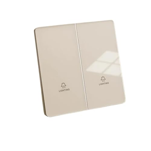 Lichtschalter Unterputz,Wechselschalter Ultradünner Glas-Lichtschalter 1/2/3/4-Gang 1/2-Wege-Wand-Netzschalter Ein/Aus-Panel-Wippschalter Elektrisch 220 V(2Gang,2Way) von CKryzillix