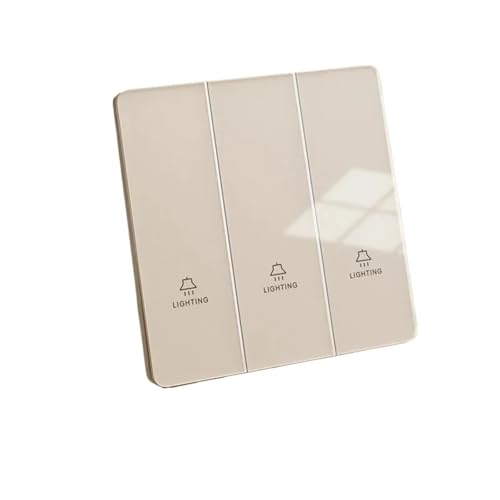 Lichtschalter Unterputz,Wechselschalter Ultradünner Glas-Lichtschalter 1/2/3/4-Gang 1/2-Wege-Wand-Netzschalter Ein/Aus-Panel-Wippschalter Elektrisch 220 V(3Gang,2Way) von CKryzillix
