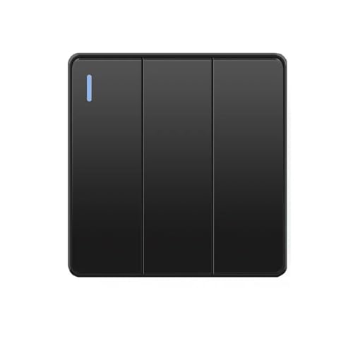 Lichtschalter Unterputz,Wechselschalter Wand Licht Schalter 16A PC Panel AUF OFF Schwarz Home Power Rocker Push Button 1/2/3/4 Gang 1/2Way 86Typ(Black 3gang,2way) von CKryzillix