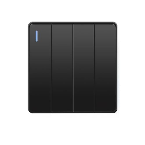 Lichtschalter Unterputz,Wechselschalter Wand Licht Schalter 16A PC Panel AUF OFF Schwarz Home Power Rocker Push Button 1/2/3/4 Gang 1/2Way 86Typ(Black 4gang,2way) von CKryzillix