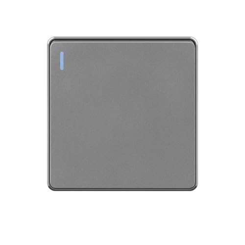 Lichtschalter Unterputz,Wechselschalter Wand Licht Schalter 16A PC Panel AUF OFF Schwarz Home Power Rocker Push Button 1/2/3/4 Gang 1/2Way 86Typ(Grey 1gang,1way) von CKryzillix