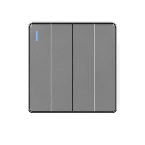 Lichtschalter Unterputz,Wechselschalter Wand Licht Schalter 16A PC Panel AUF OFF Schwarz Home Power Rocker Push Button 1/2/3/4 Gang 1/2Way 86Typ(Grey 4gang,2way) von CKryzillix