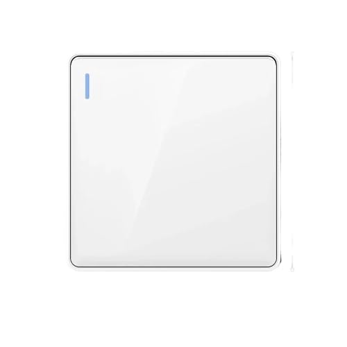 Lichtschalter Unterputz,Wechselschalter Wand Licht Schalter 16A PC Panel AUF OFF Schwarz Home Power Rocker Push Button 1/2/3/4 Gang 1/2Way 86Typ(White 1gang,1way) von CKryzillix