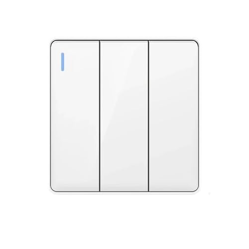 Lichtschalter Unterputz,Wechselschalter Wand Licht Schalter 16A PC Panel AUF OFF Schwarz Home Power Rocker Push Button 1/2/3/4 Gang 1/2Way 86Typ(White 3gang,1way) von CKryzillix