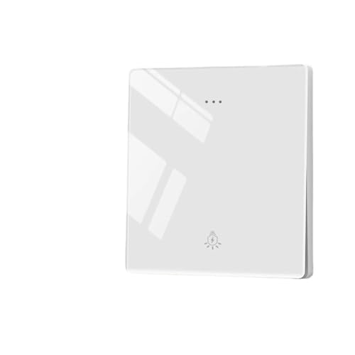 Lichtschalter Unterputz,Wechselschalter Weißes Glas Wand Quadrat Schalter Panel 16a Steckdose Große Licht(1Gang 3Way) von CKryzillix