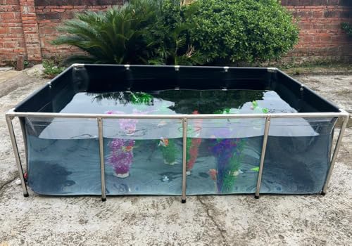 Koi Aquarium, oberirdischer Fischteich, faltbar, Segeltuch, schwarzes Wasserbecken mit klarem Sichtfeld, für drinnen und draußen, kein Graben von Schildkröten, Goldfischteich mit 304SS Rahmen und von CL CLC