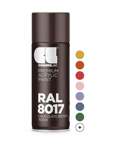 COSMOS LAC Acryllack Sprühdose in vielen RAL Farbtönen - 400ml Spraydose perfekt für DIY, Upcycling und andere Lackierarbeiten geeignet (RAL 8017 - Schokoladenbraun) von CL COSMOS LAC
