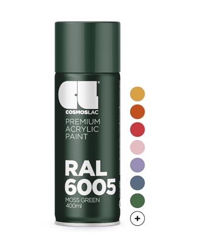 COSMOS LAC Sprühlack grün, glänzend - Spraydosen Sprühfarbe DIY Lack Acryllack Spray Farbspray Sprühdose Lackspray Farbe für Kunststoff, Metall, uvm. (RAL 6005 - moosgrün) von CL COSMOS LAC