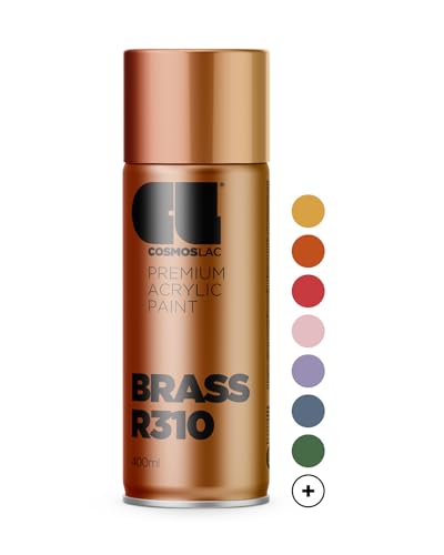 COSMOS LAC Acryllack Messing Sprühdose in vielen RAL Farbtönen - 400ml Spraydose perfekt für DIY, Upcycling und andere Lackierarbeiten geeignet (Messing) von CL COSMOS LAC