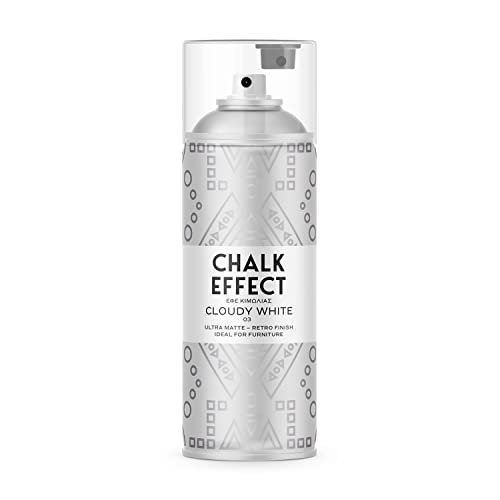 CL COSMOS LAC Kreidefarbe Spray Chalk Effect - hochwertige chalky Kreidesprühfarbe Farbspray - Spray Paint Farbe (Cloudy White) von CL COSMOS LAC