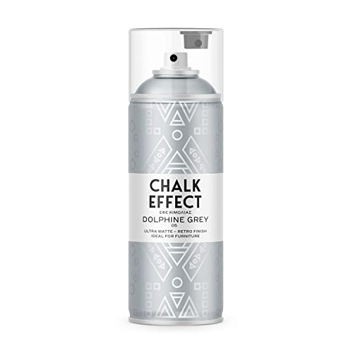 CL COSMOS LAC Kreidefarbe Spray Chalk Effect - hochwertige chalky Kreidesprühfarbe Farbspray - Spray Paint Farbe (Dolphin Grey) von CL COSMOS LAC