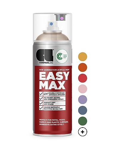 COSMOS LAC Sprühlack matt mit hoher Deckkraft - Spraydosen DIY Lack - Sprühfarbe Acryl Spray - Paint Farbspray Sprühdose Lackspray - Klarlack-Set (Seidenmatt einzeln, Pastell Beige) von CL COSMOS LAC