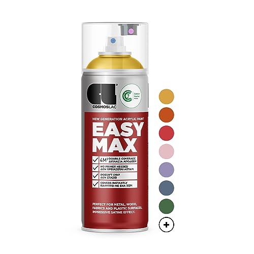 COSMOS LAC Sprühlack matt mit hoher Deckkraft - Spraydosen DIY Lack - Sprühfarbe Acryl Spray - Paint Farbspray Sprühdose Lackspray (RAL 1018 - zinkgelb,matt) von CL COSMOS LAC