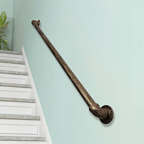 CL-ZZZ Vintage rustikale Handlauf für Treppen Innen im Freien, Bronze Wandhalterung Treppen Banister Rail Behinderte ältere Kind Schmiedeeisen Externe Treppenhaus Geländer Handlauf (Size : 60cm) von Advap