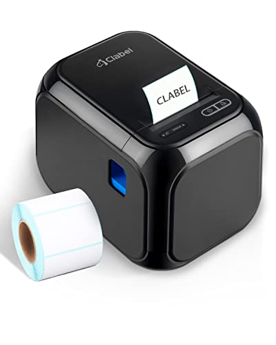 CLABEL Etikettendrucker Bluetooth Selbstklebend Thermo 320D Etikettiergerät Desktop Ettikettendrucķer Label Printer für Barcode mit eine Rolle 60x40mm Etiketten EU-Stecker von CLABEL