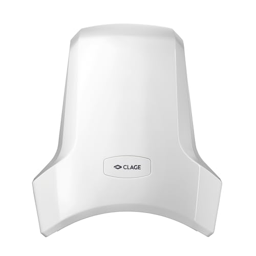 CLAGE WHT Warmlufthändetrockner – Hygienischer & energieeffizienter Händetrockner mit Warmluft – Leistungsstark, geräuscharm & langlebig – Perfekt für Büro, Gastronomie & öffentliche Bereiche von CLAGE
