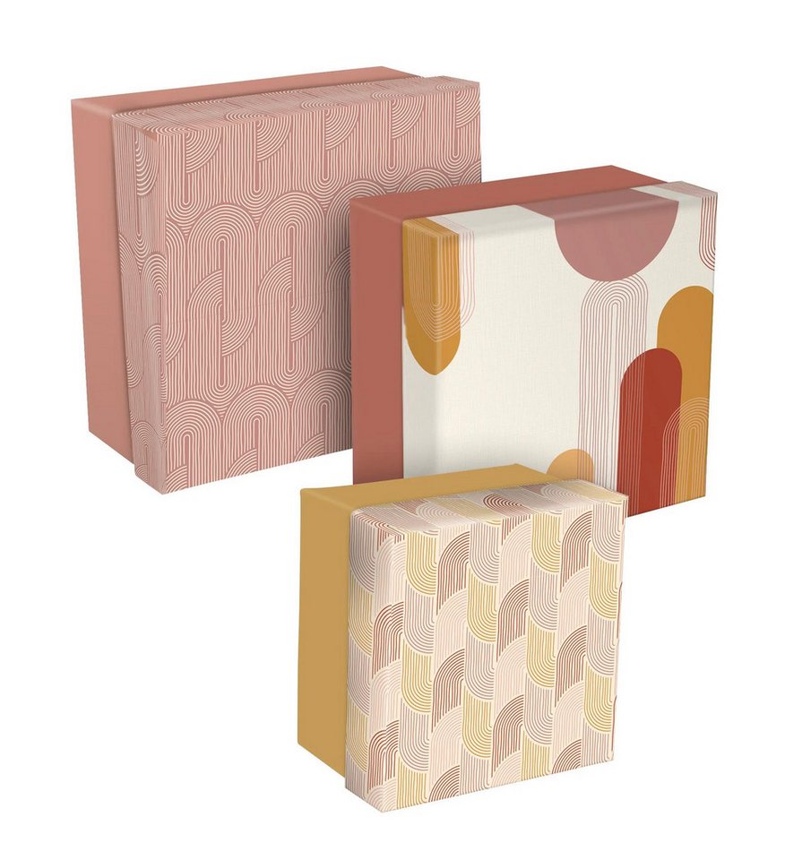 CLAIREFONTAINE Geschenkbox 2x 3er Set quadratische Schachtelbox 116080C, Kollektionen Clairefontaine von CLAIREFONTAINE