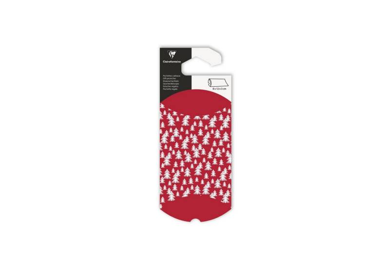 CLAIREFONTAINE Geschenkbox 6x Geschenketui, 8x12cm, Tannenbäume - Rot 618010C, Geschenkpapiere und Verpackung von CLAIREFONTAINE
