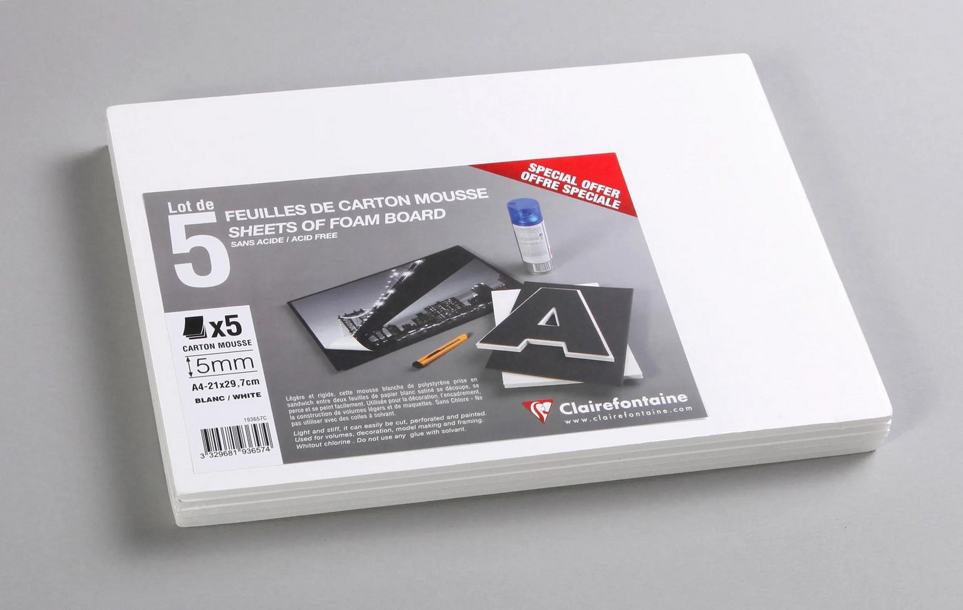 CLAIREFONTAINE Geschenkbox Schaumkarton 5,0 mm DIN A4 5 Bogen - Weiß 193657C, Bögen Clairefontaine CLAIREFONTAINE Geschenkbox Schaumkarton 5,0 mm DIN A4 5 Bogen - Weiß 193657C, Bögen Clairefontaine von CLAIREFONTAINE