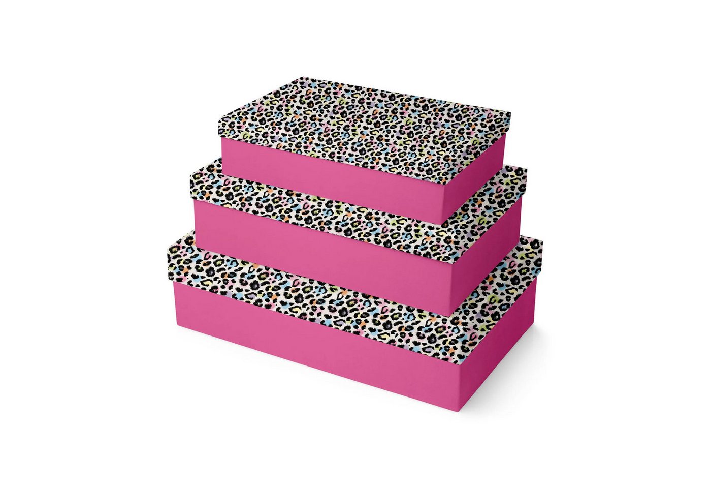 CLAIREFONTAINE Geschenkbox Set 3 Boxen Leopard rechteckig - K-30741-BXC, BOXES von CLAIREFONTAINE