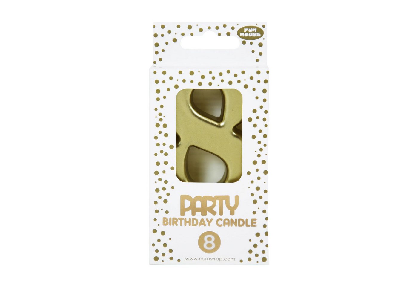 CLAIREFONTAINE Kerzenhalter 6x Goldene Geburstagskerze 8 - 6,3x10,5 cm - Gold 33700-8C, PARTY von CLAIREFONTAINE